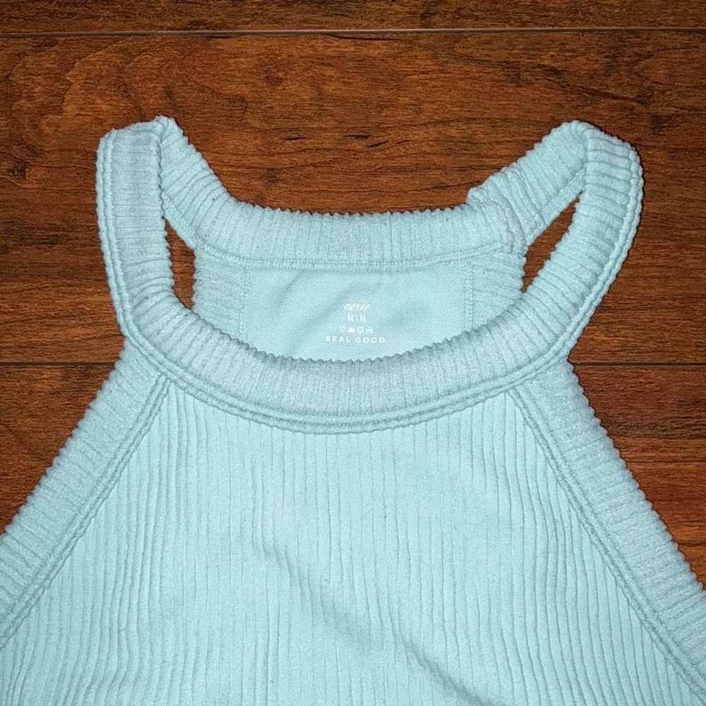 Aerie Halter High Neck Crop Top size M in Light Blue 🩵 - Picture 6 of 7